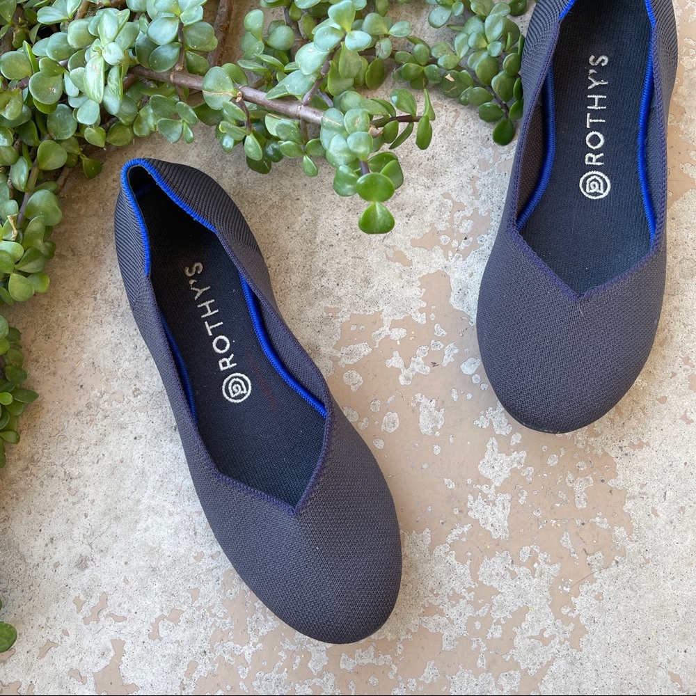 Rothy's Round Toe Ballet Flats in Maritime Navy